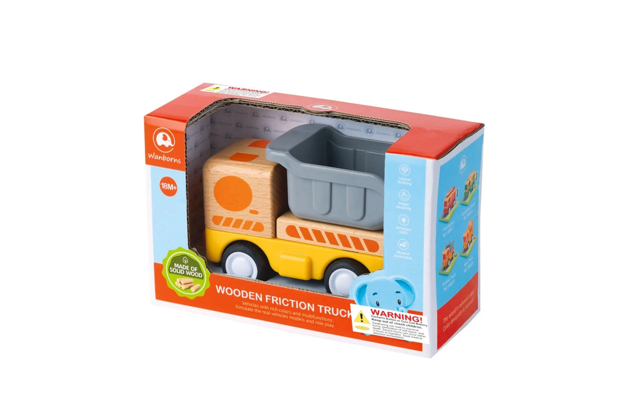 Wanborns Wooden Dump Truck with Sound and Light
