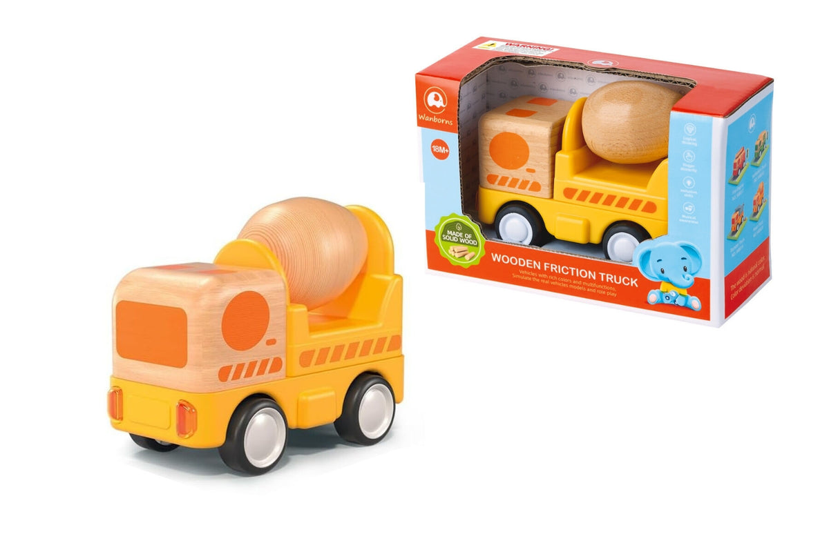 Wanborns Wooden Concrete Mixer Work Truck with Sound and Light