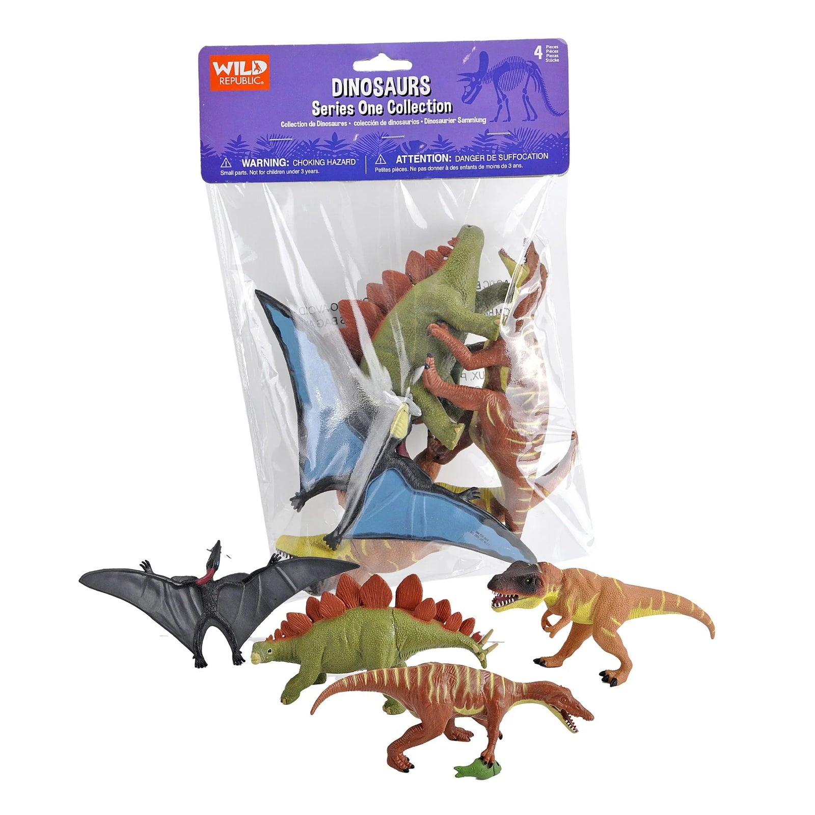 Wild Republic Polybag Dinosaurs 4pc Asst