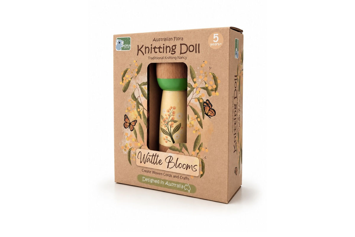 Australian Flora Knitting Nancy Doll - Wattle Blooms