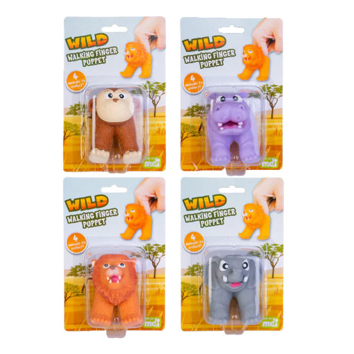 Wild Walking Finger Puppet Asstd Animals