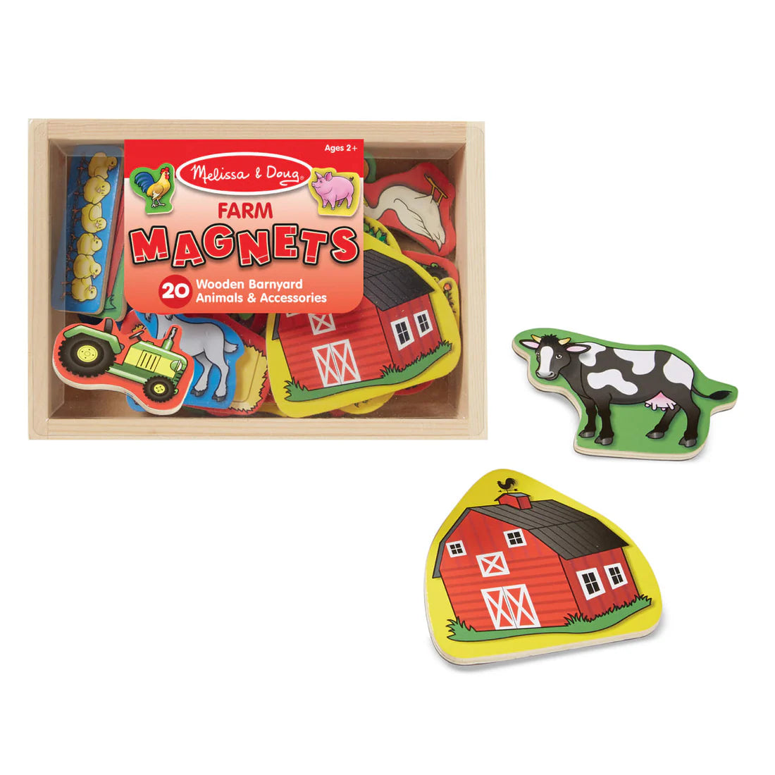 M&amp;D 9279 Magnetic Wooden Farm Magnets 20Pce