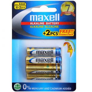 Maxell AAA Batteries 4pk + 2