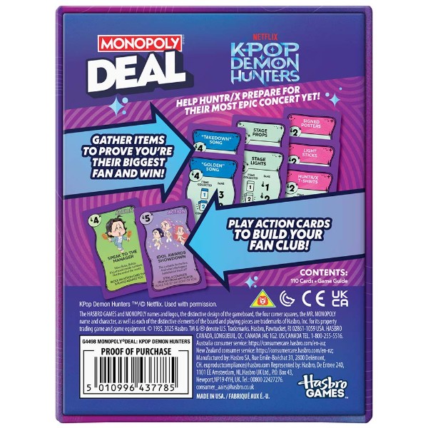 Monopoly Deal K-POP DEMON HUNTERS