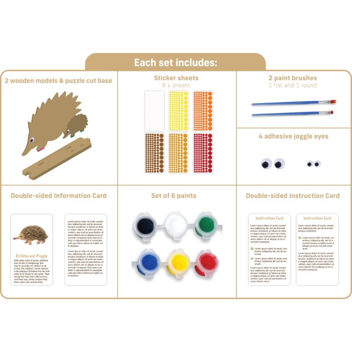 Australian Geographic Create Your Own Wooden - Echidna &amp; Puggle