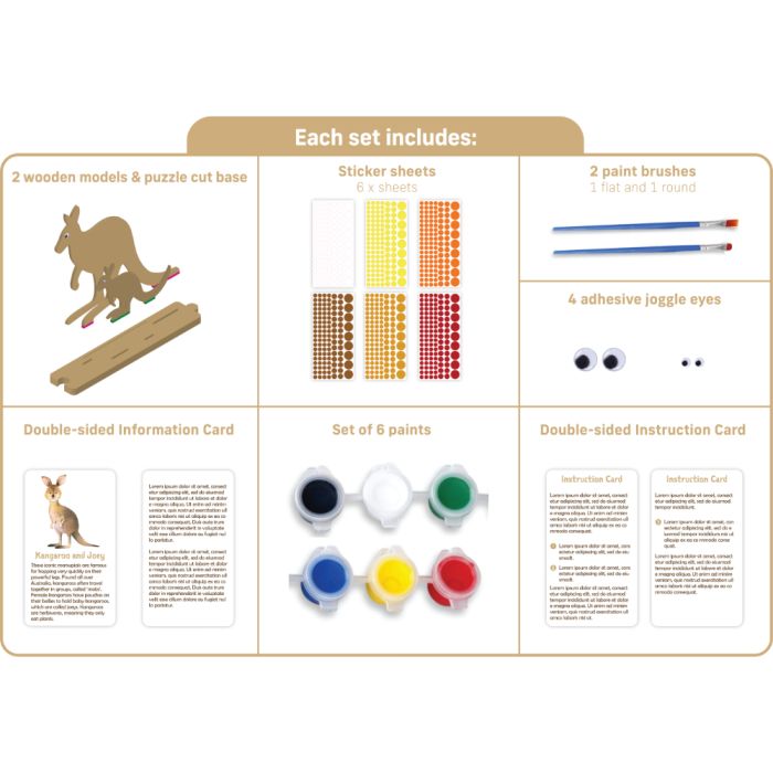 Australian Geographic Create Your Own Wooden - Kangaroo &amp; Joey