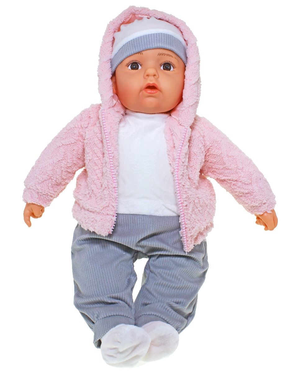 Baby Doll EVELYN Pink Plush Jacket with Beanie