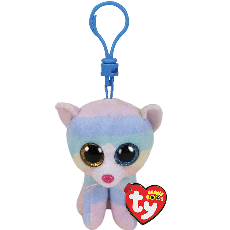 TY Beanie Boo Clip On - Pastel Cat HEATHER
