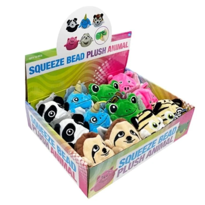 Squeeze Bead Plush Animal Asst