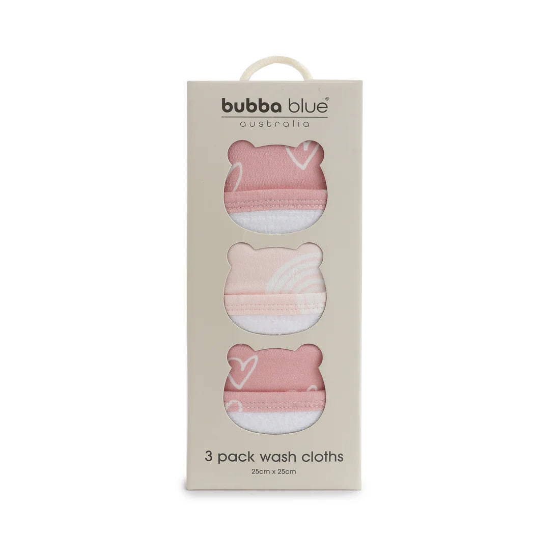 Bubba Blue Nordic 3 Pk Wash Cloth Dusty Berry / Rose