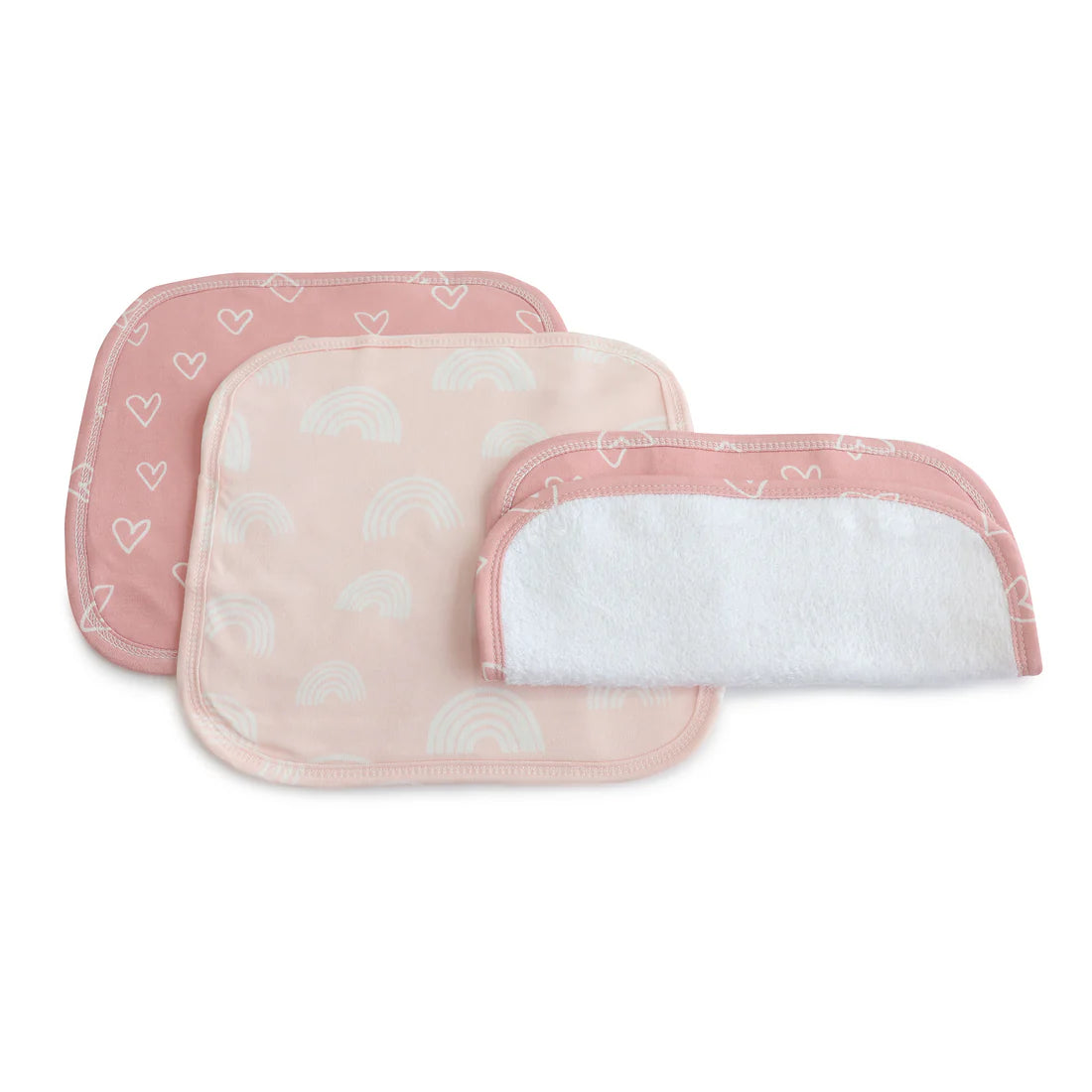 Bubba Blue Nordic 3 Pk Wash Cloth Dusty Berry / Rose