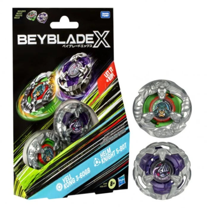 Beyblade X Dual Pack: Yell Kong 3-60GB & Helm Knight 5-80T