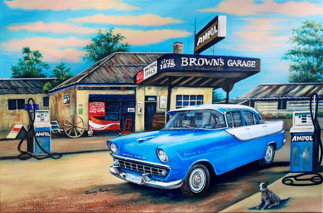 Blue Opal Jenny Sanders Brown's Garage 1000pc Puzzle