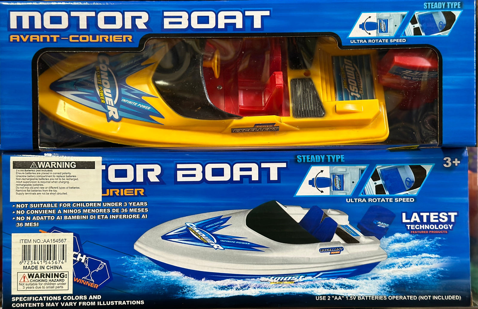 Battery Operated Motor Boat Asst Requires 2 x AA Batteries
