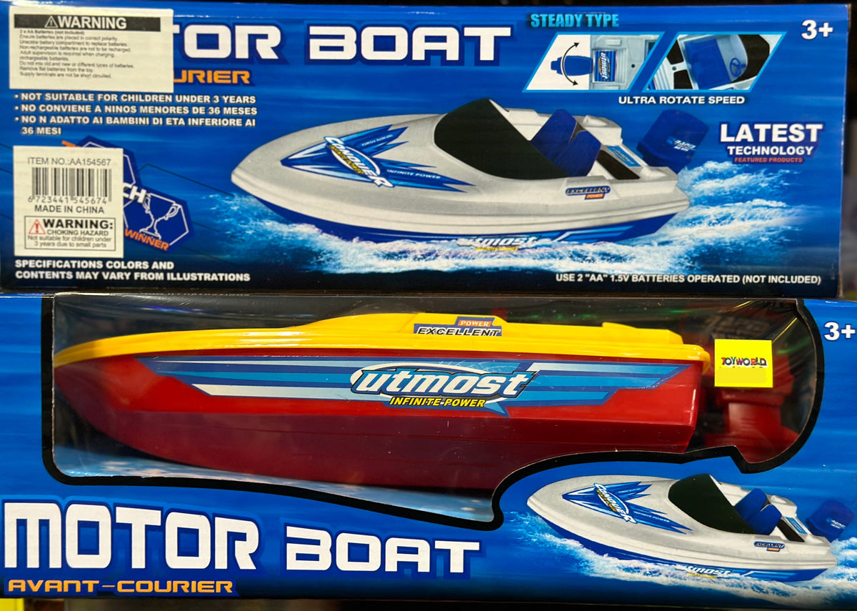 Battery Operated Motor Boat Asst Requires 2 x AA Batteries