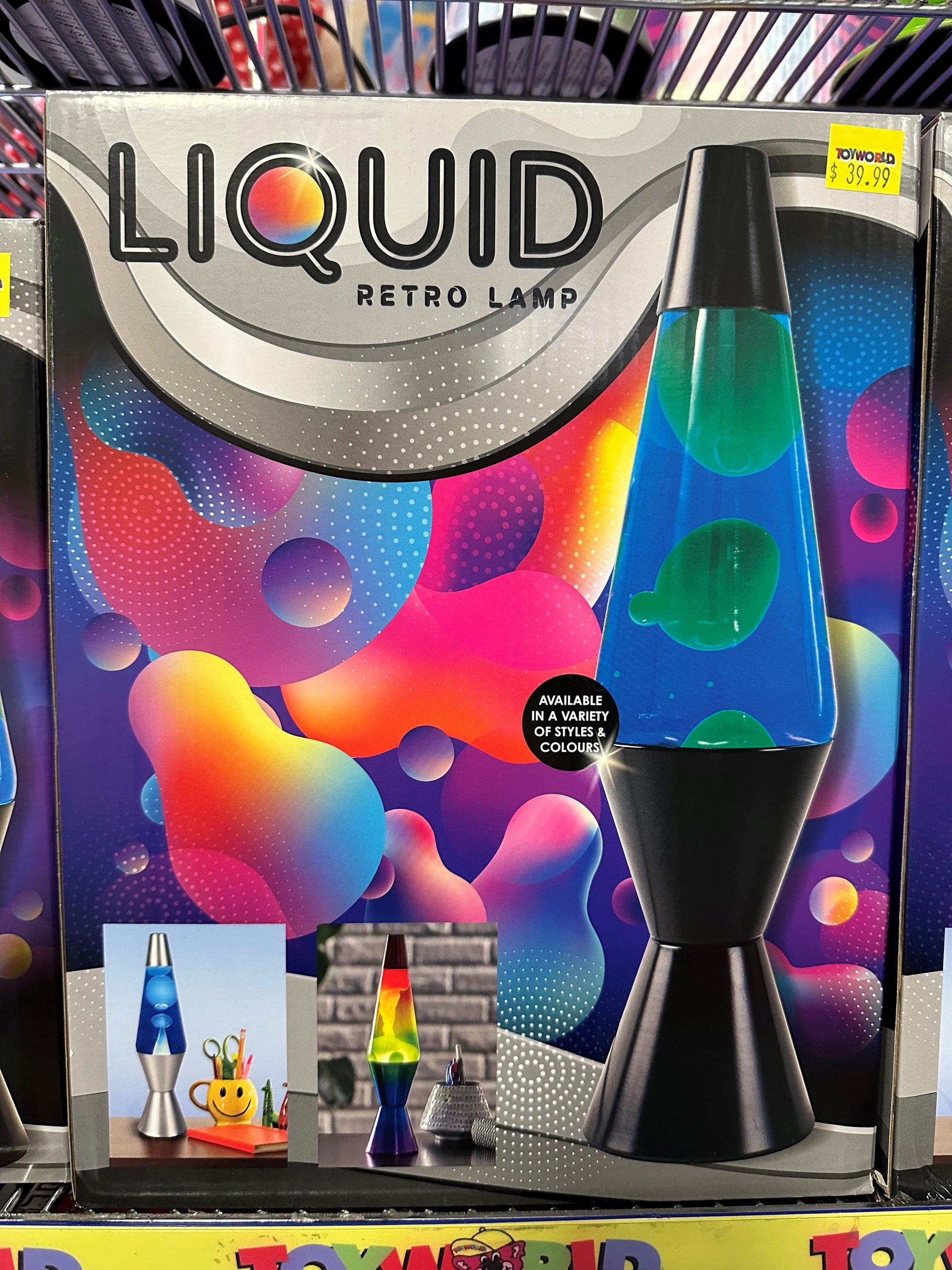 Liquid Lava Lamp Blue/Red Silver Retro (No Batteries Req)