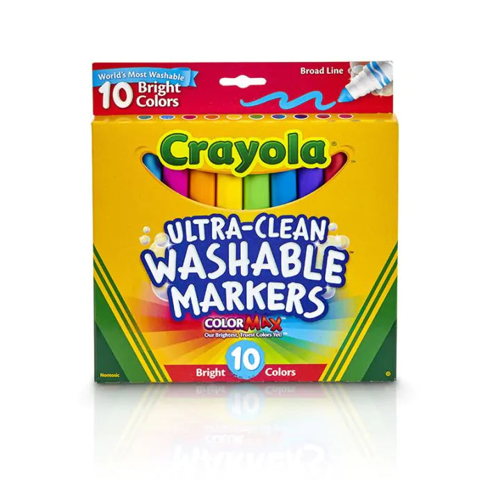 Crayola 10Ct Ultra-Clean Bright Broadline Markers