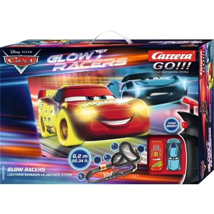 Carrera Go 1:43 Disney Pixar Cars Slot Car Set GLOW RACERS