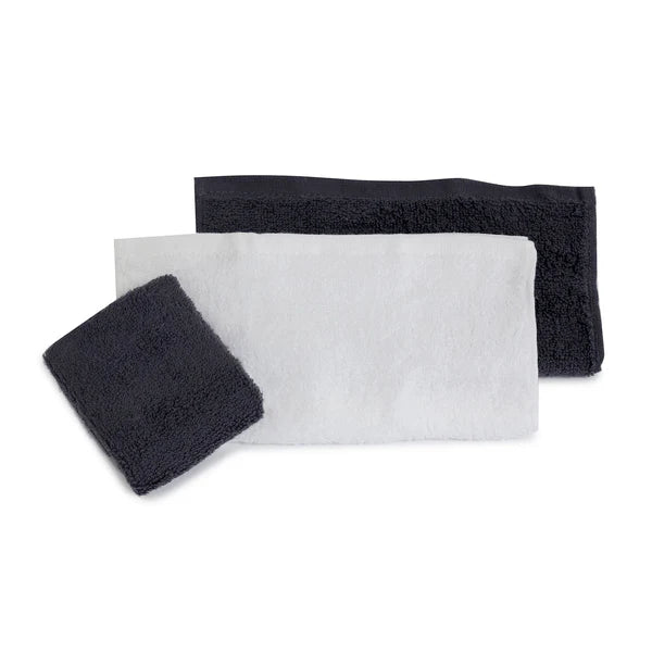 Bubba Blue Nordic 3Pk Wash Cloth Charcoal White