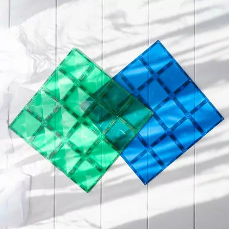 Connetix Rainbow Blue and Green Base Plate 2pc