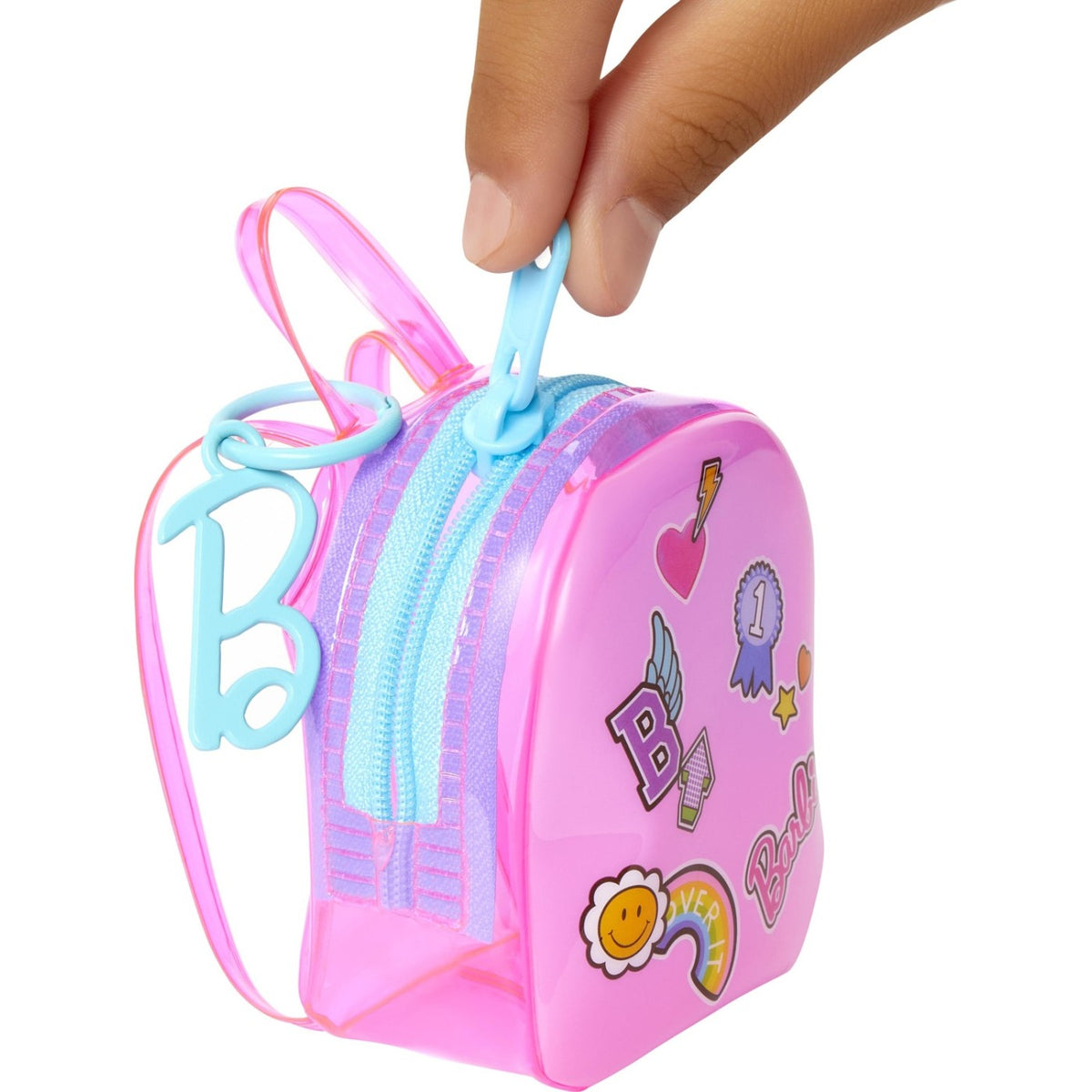 Barbie Fashion Bag and Accessories Pink Backpack Dress with Pink Blue Stripes