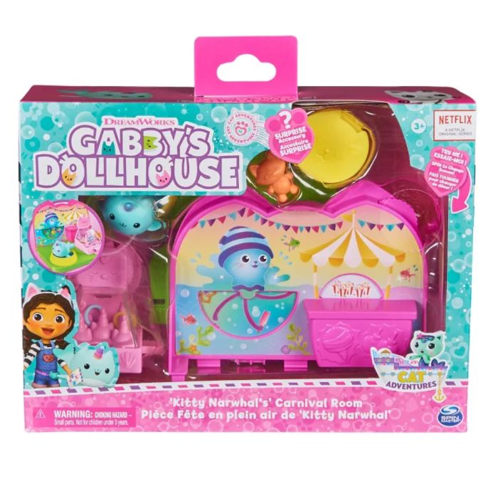 Gabby's Dollhouse Deluxe Room Set Kitty Narwhals Carnival Room