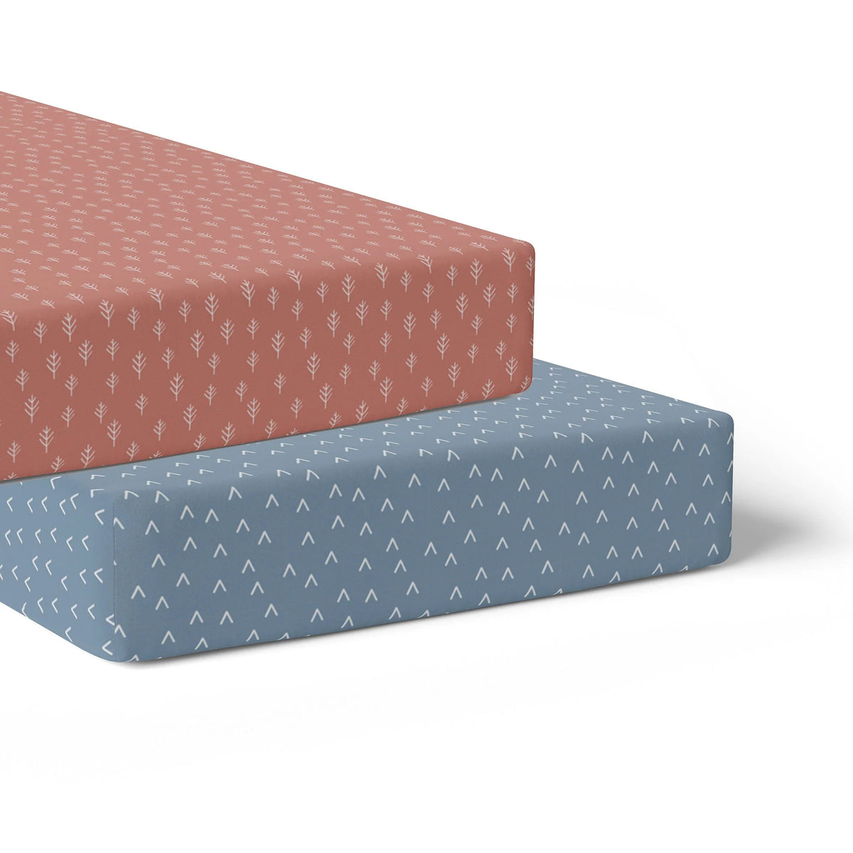 Bubba Blue Nordic 2Pk Jersey Cot Fitted Sheet Denim Clay