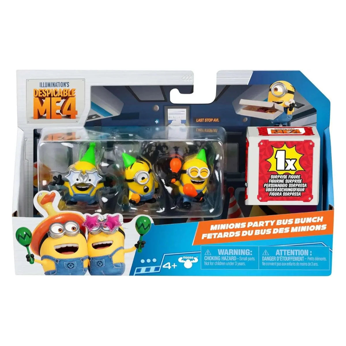 Despicable Me 4 Minions Party Bus Bunch Figures