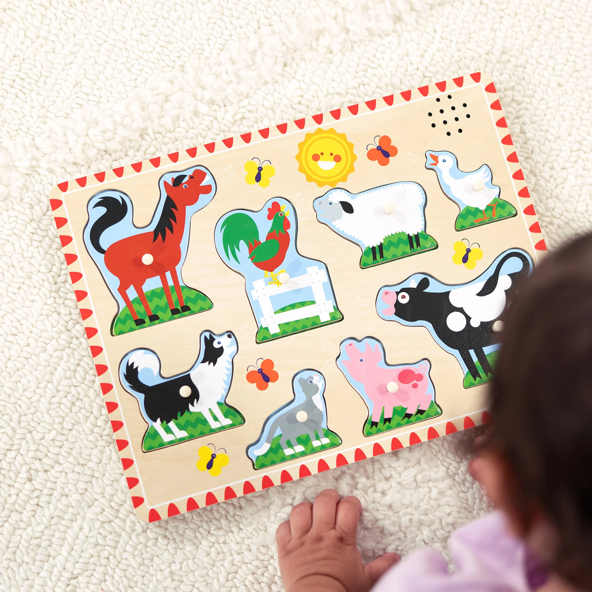 M&amp;D 726 Farm Animals Wood Sound Puzzle