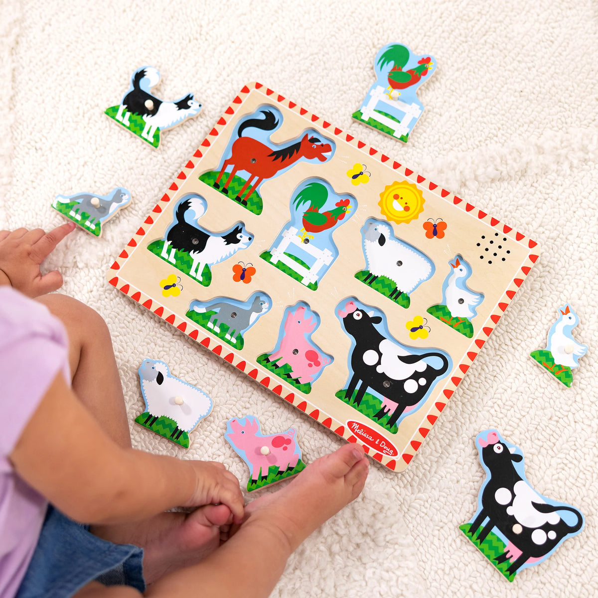 M&amp;D726 Wooden Sound Puzzle - FARM ANIMALS