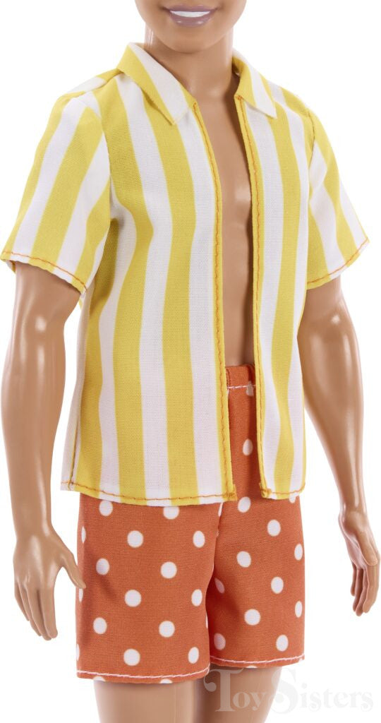 Barbie Style Ken Fashionistas Doll Blonde with Yellow/White Stripe Shirt JJN66