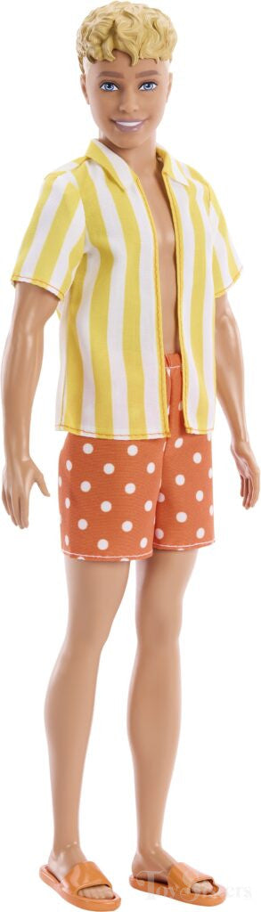 Barbie Style Ken Fashionistas Doll Blonde with Yellow/White Stripe Shirt JJN66