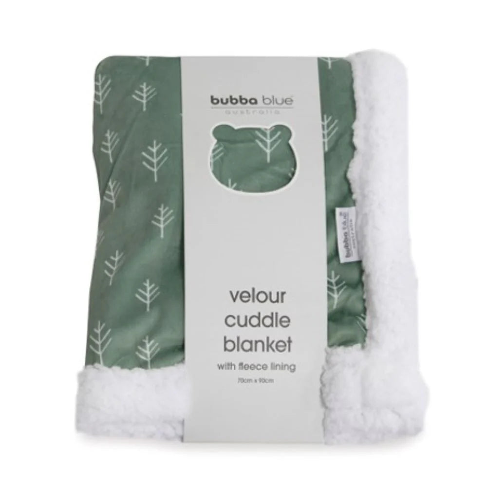 Bubba Blue Nordic Reversible Fleece Cuddle Blanket Avocado/Forest