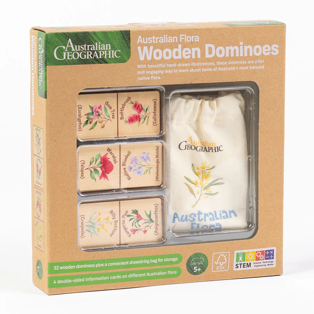 Australian Geographic Wooden Dominoes - Australian Flora
