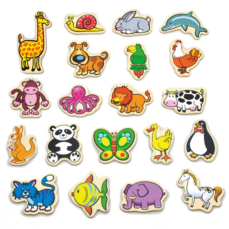 Fun Factory Wooden Magnetic Animals 20Pc