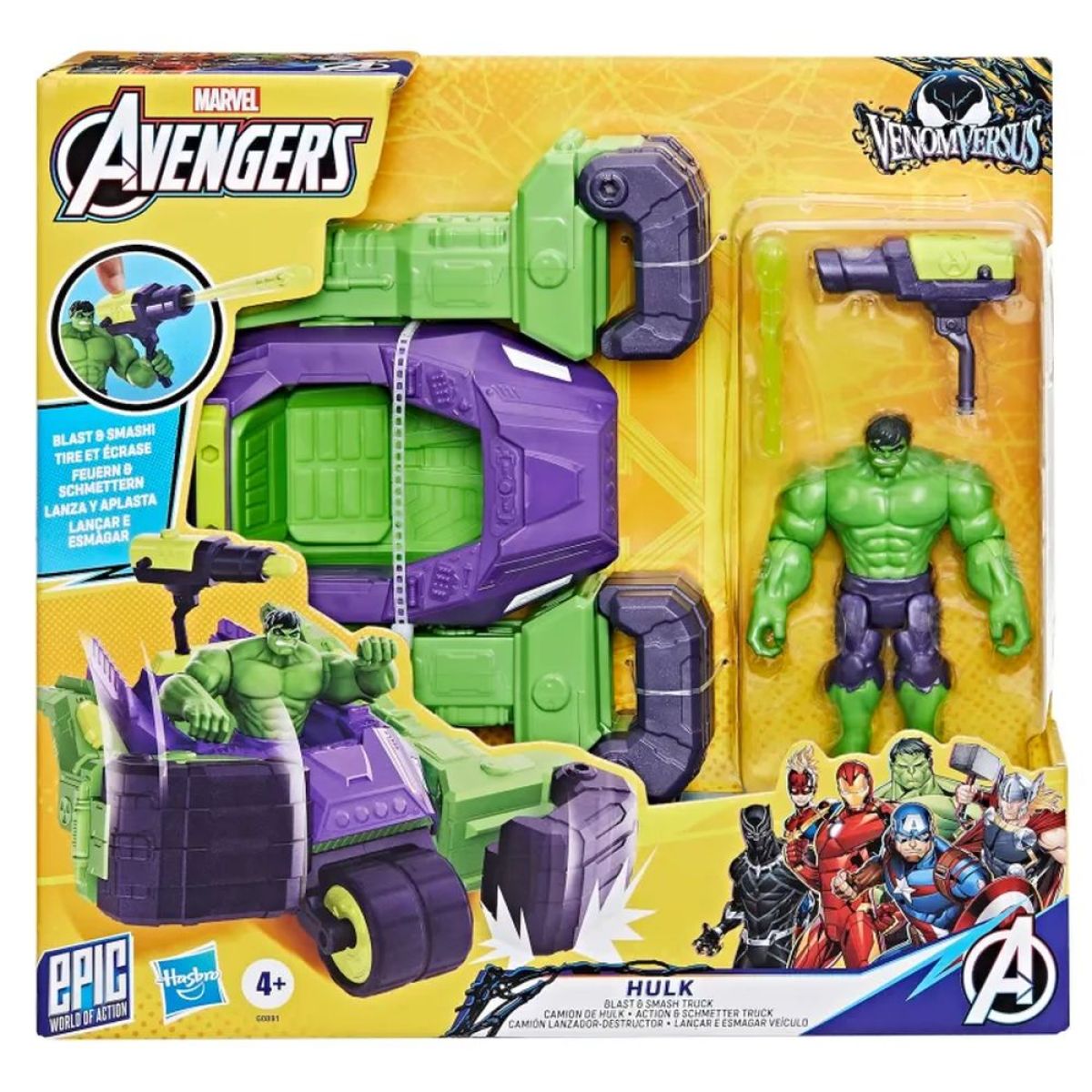 Marvel Avengers 4inch Hulk Blast & Smash Truck