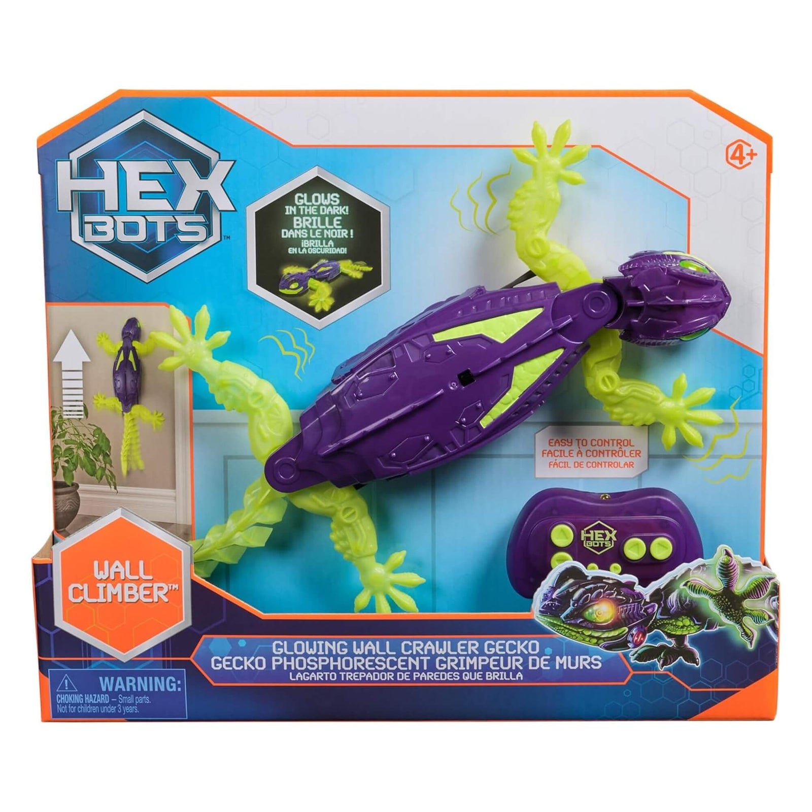 Hex Bots Glow In The Dark Gecko Wall Crawler req 2 x AAA batteries
