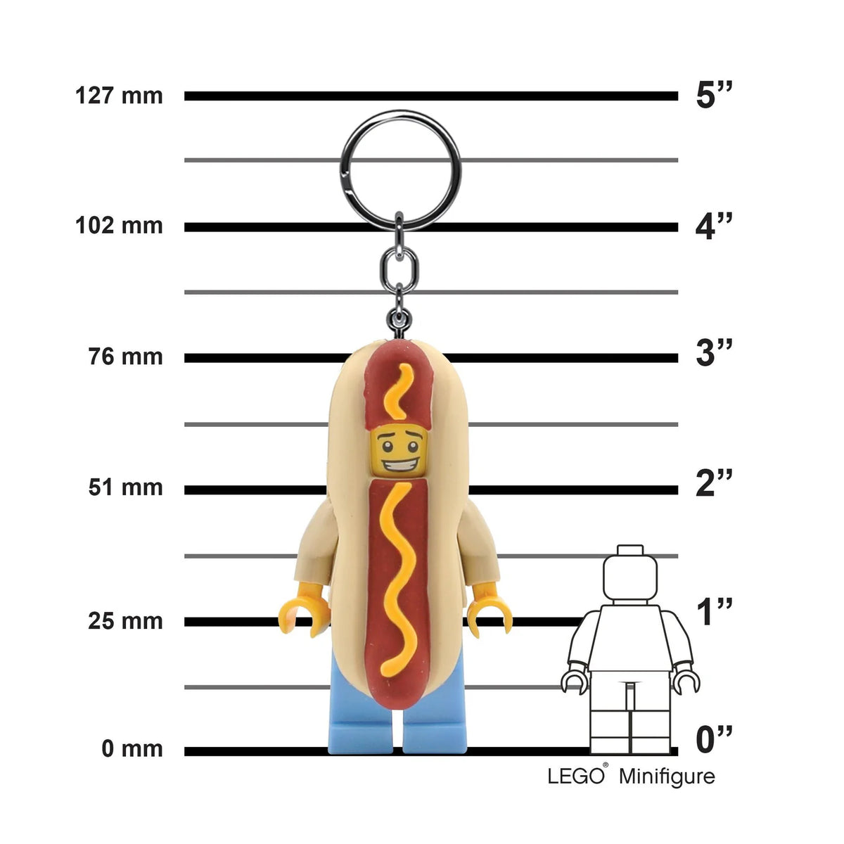 Lego Hotdog Man Key Ring Light