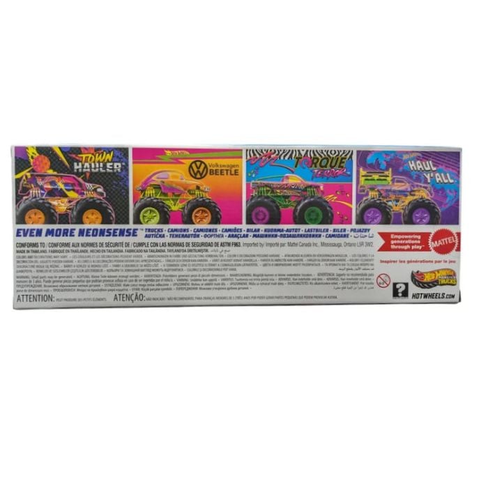 Hot Wheels Monster Trucks 2025 Even More Neonsense 4pk