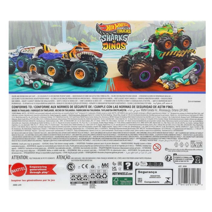 Hot Wheels Monster Trucks Sharks Vs Dinos Multipack