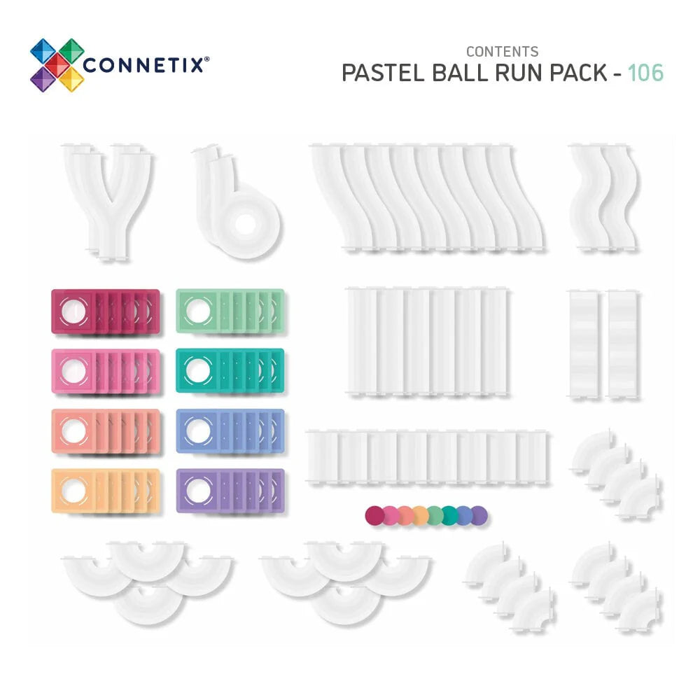Connetix Pastel Ball Run 106 Pc
