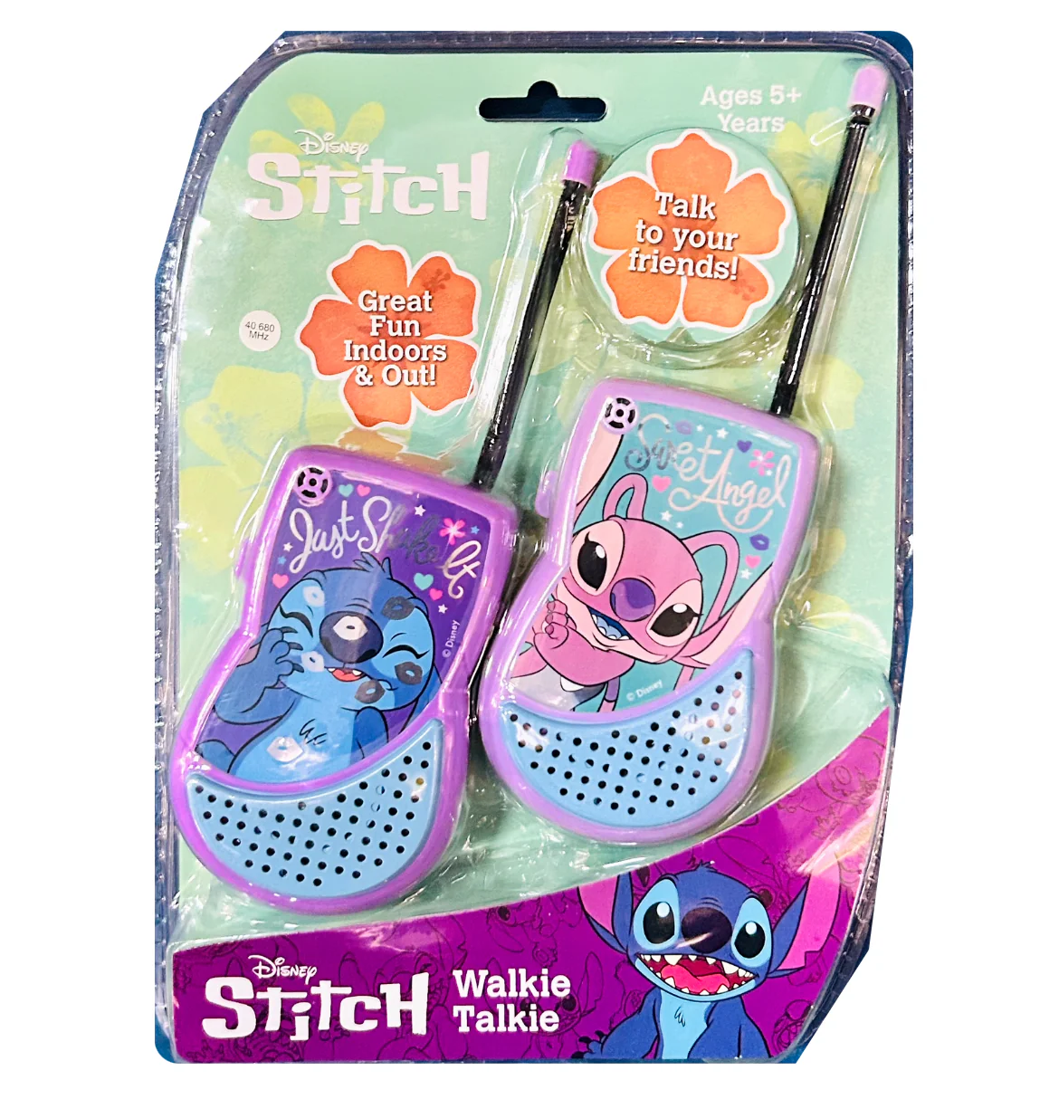 Walkie Talkie Disney Stitch req 2 x 9v batteries