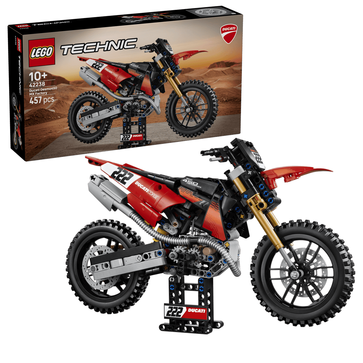 Lego 42238 Technic Ducati Desmo 450 MX Factory Motorcycle
