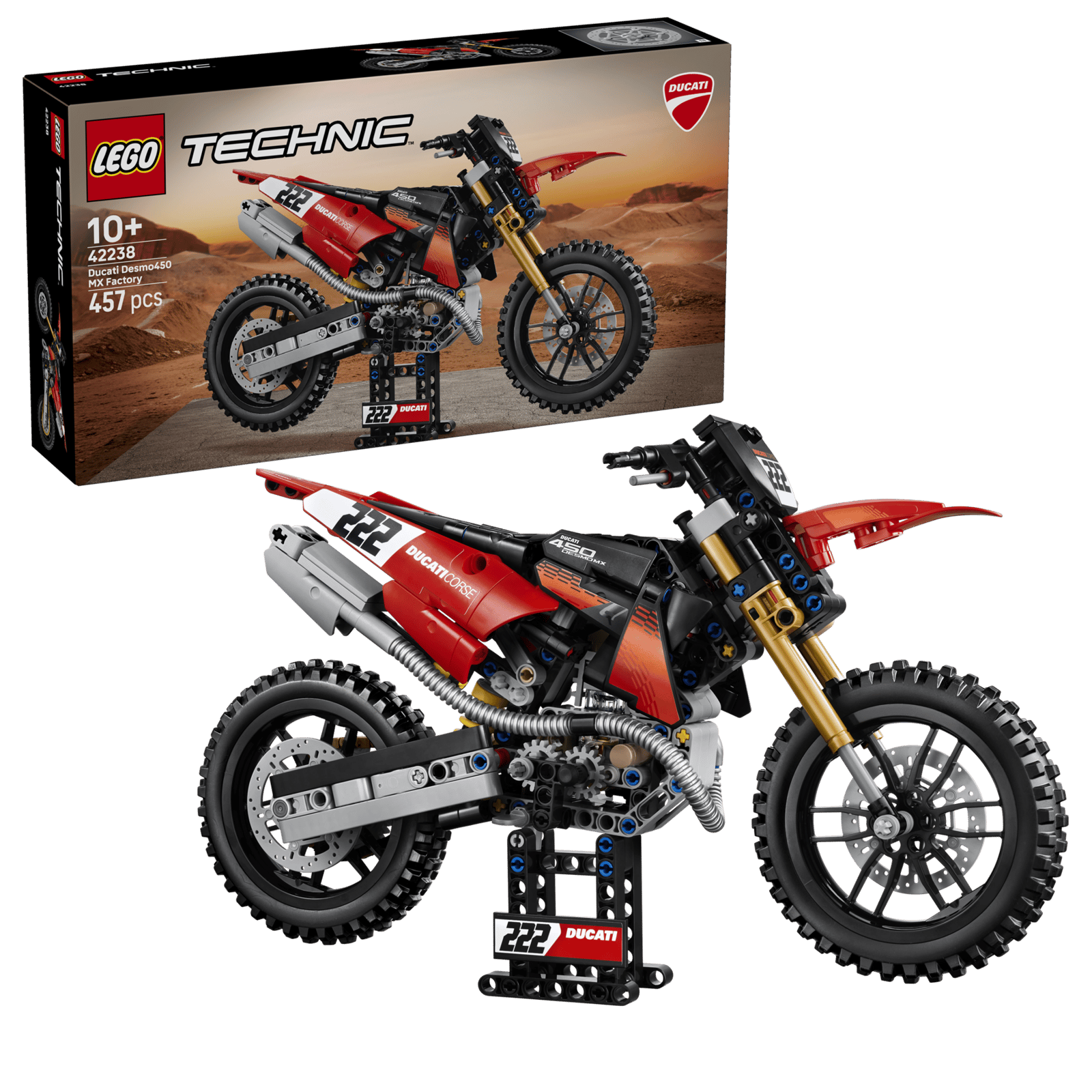 Lego 42238 Technic Ducati Desmo 450 MX Factory Motorcycle