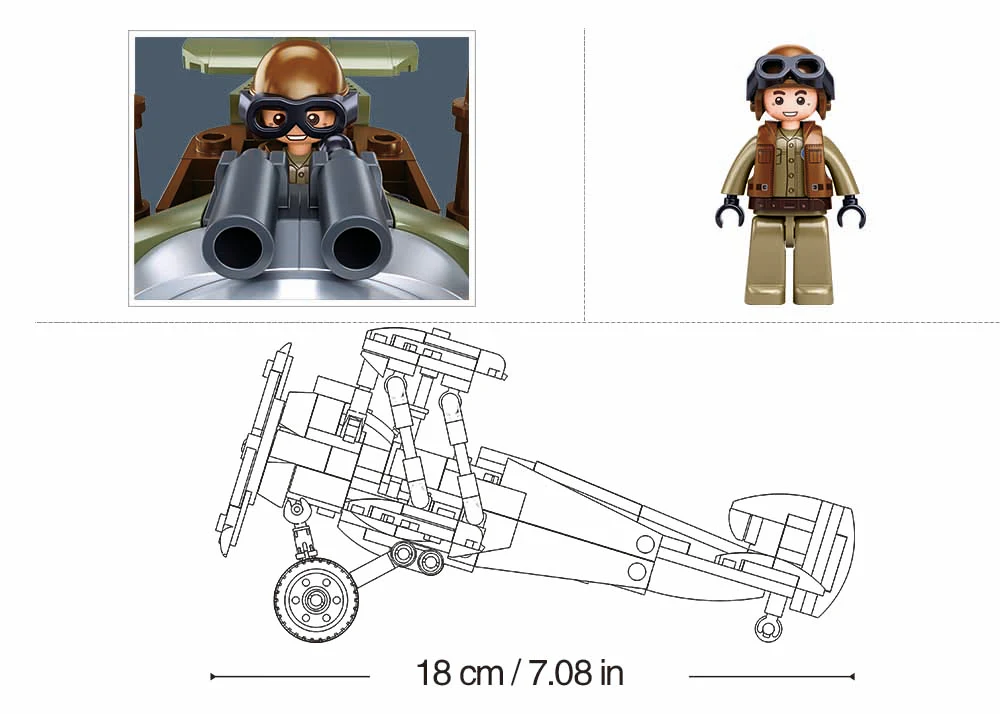 Sluban WW1 Sopwith Camel 1/35 293pc C24