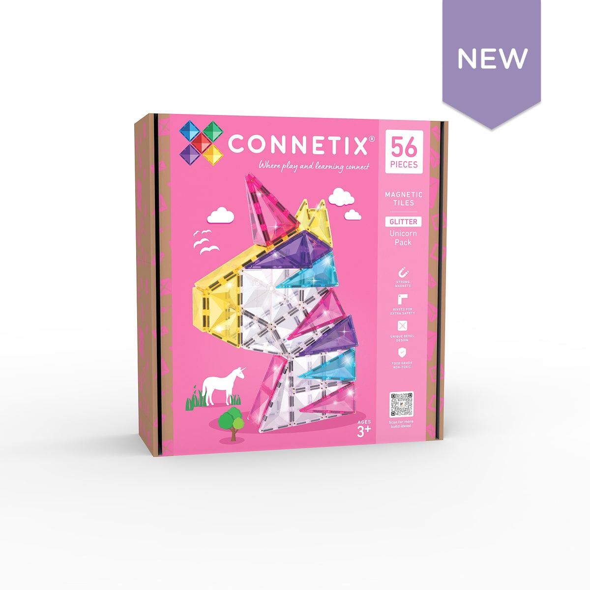 Connetix Glitter Unicorn Pack 56pc