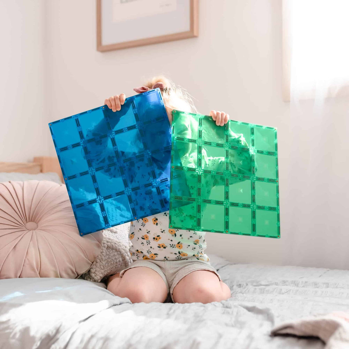Connetix Rainbow Blue and Green Base Plate 2pc