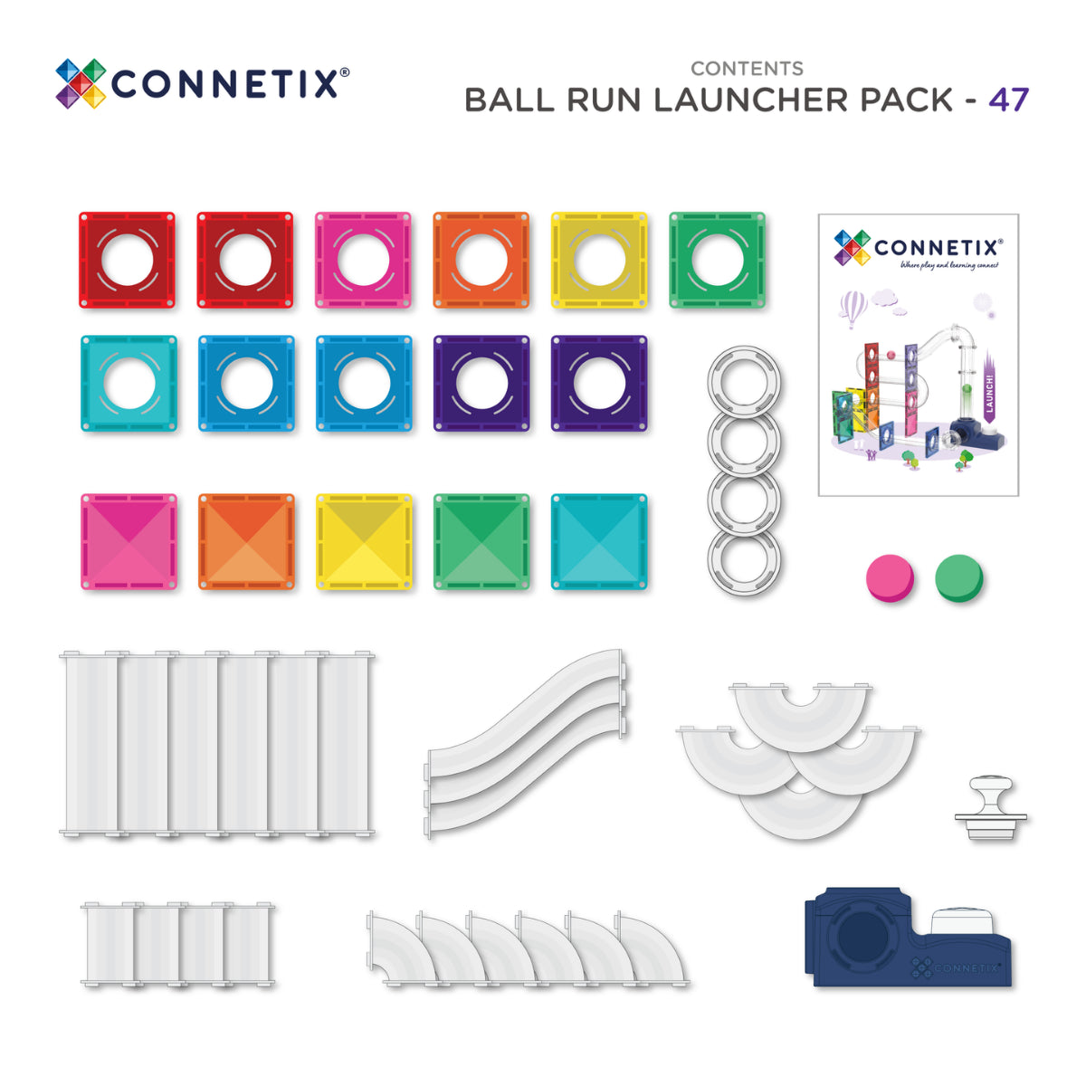 Connetix Ball Run Launcher Pack 47pc