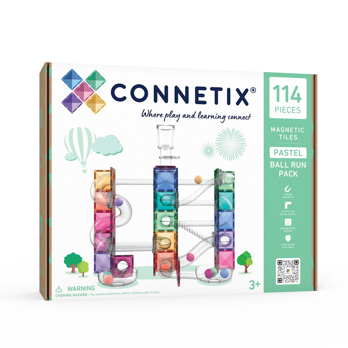 Connetix Ball Run Pastel Pack 114pc