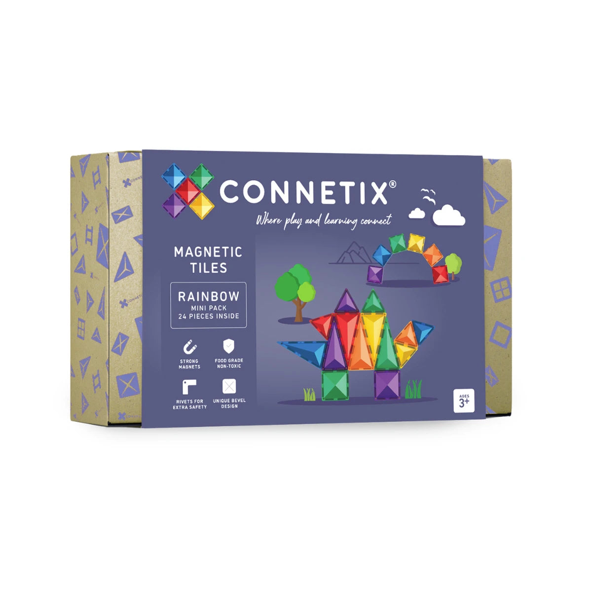 Connetix Magnetic Tiles Rainbow Mini Pack 24pc